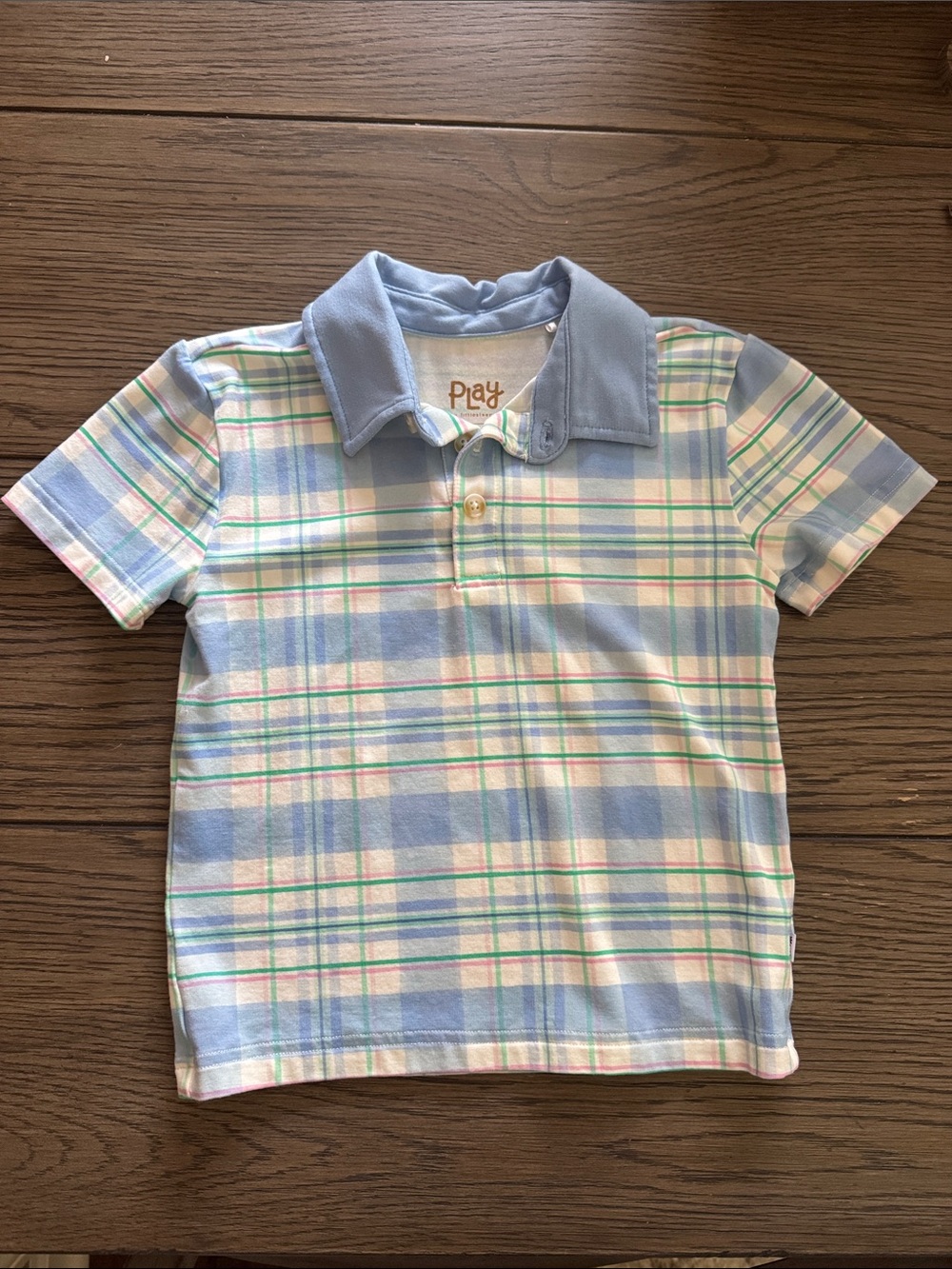 *NWOT* Little Sleepies Spring time Plaid Polo